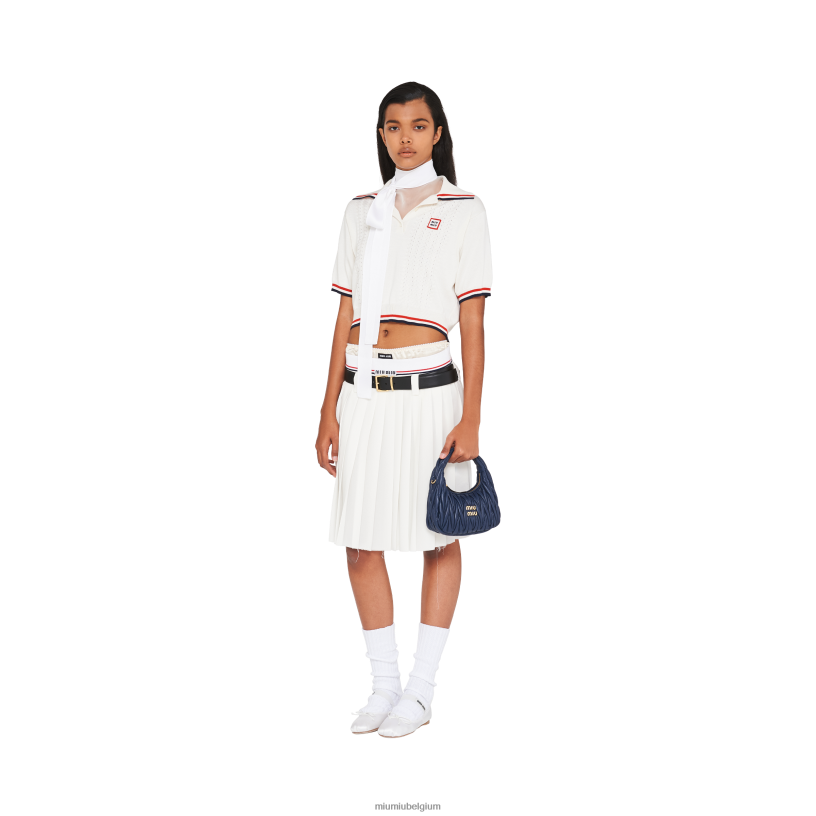 Miu Miu baltisch blauwdwaal matelasse mini hobo tas van nappaleer N8F6L5 verzameling