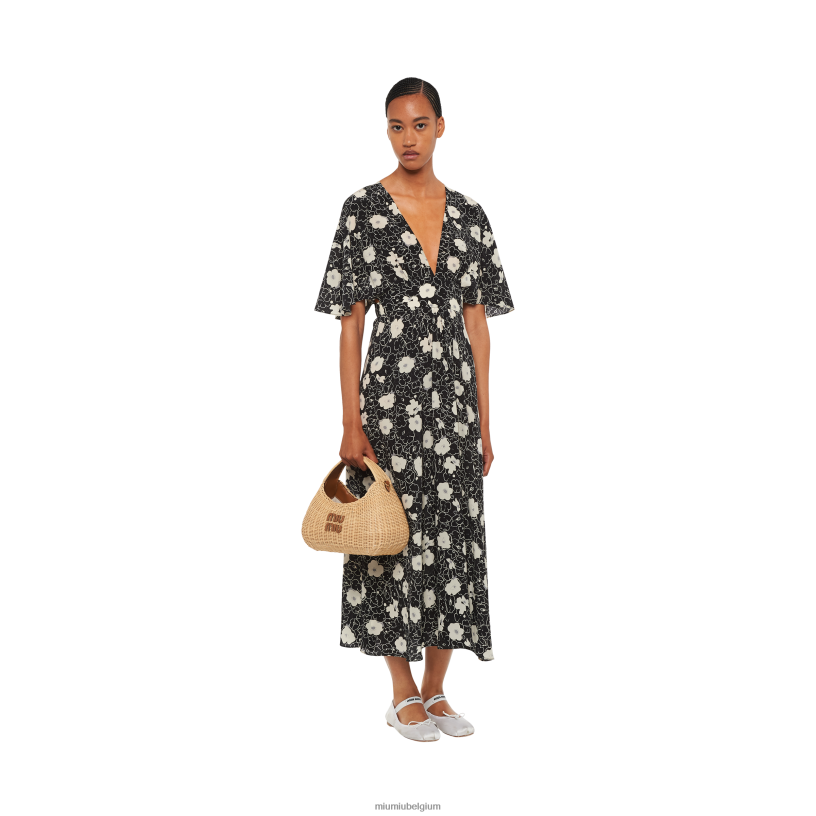 Miu Miu bruin/karameldwaal rieten handtas N8F6L38 verzameling