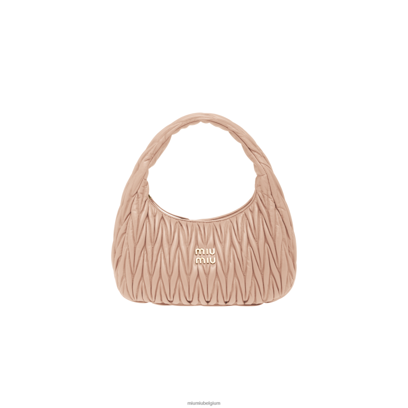 Miu Miu cameodwaal gematelasseerde nappa lederen hobo tas N8F6L31 verzameling