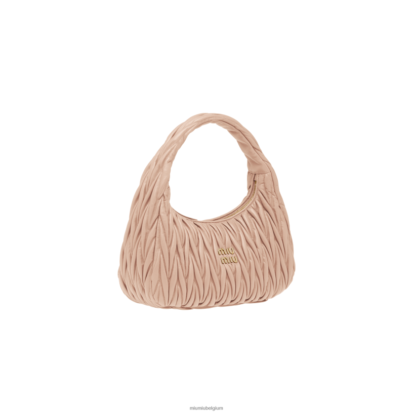 Miu Miu cameodwaal gematelasseerde nappa lederen hobo tas N8F6L31 verzameling