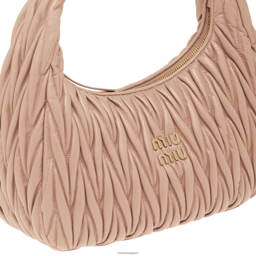 Miu Miu cameodwaal gematelasseerde nappa lederen hobo tas N8F6L31 verzameling