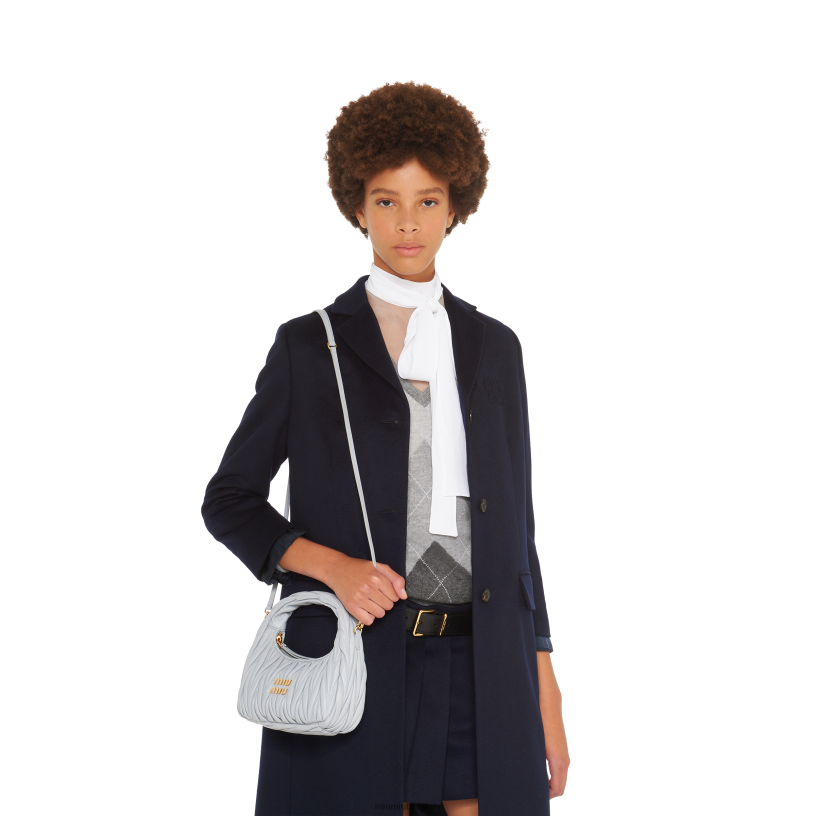 Miu Miu korenbloemdwaal matelasse mini hobo tas van nappaleer N8F6L6 verzameling