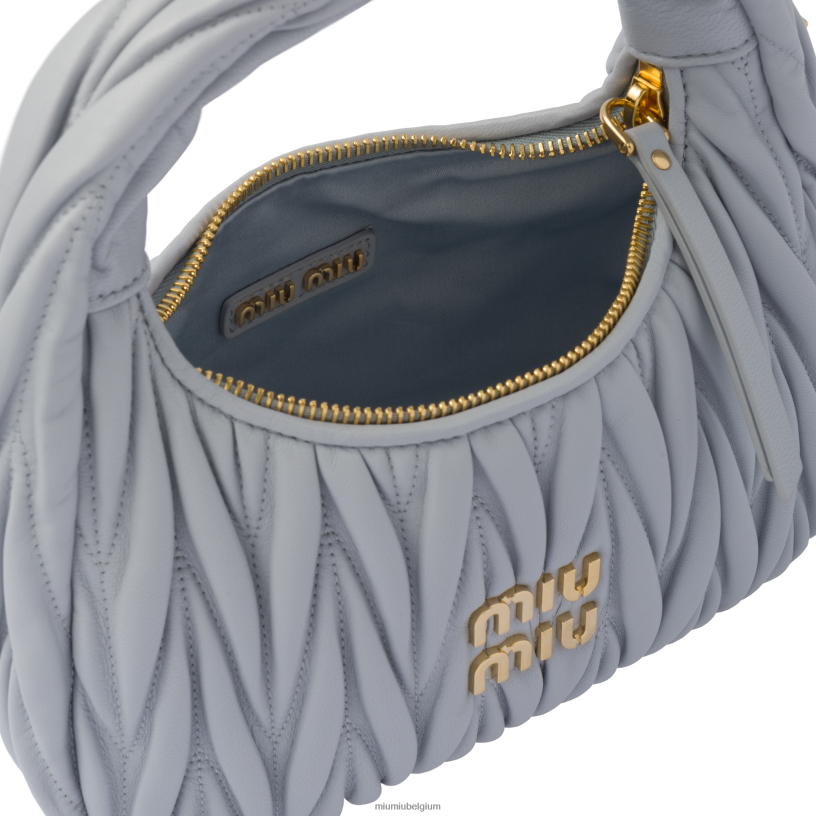 Miu Miu korenbloemdwaal matelasse mini hobo tas van nappaleer N8F6L6 verzameling