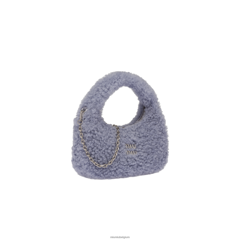 Miu Miu liladwalen shearling mini hobo tas N8F6L12 verzameling