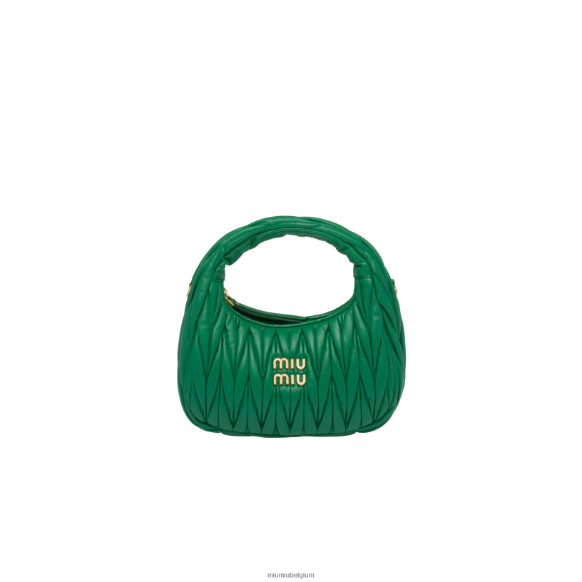 Miu Miu mangodwaal matelasse mini hobo tas van nappaleer N8F6L3 verzameling