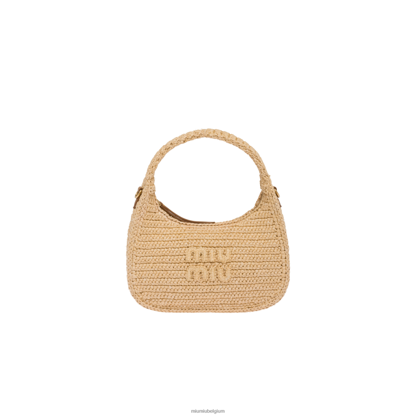 Miu Miu natuurlijkgehaakte hobo tas N8F6L20 verzameling