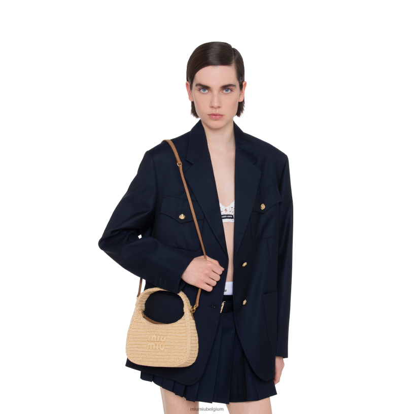 Miu Miu natuurlijkgehaakte hobo tas N8F6L20 verzameling