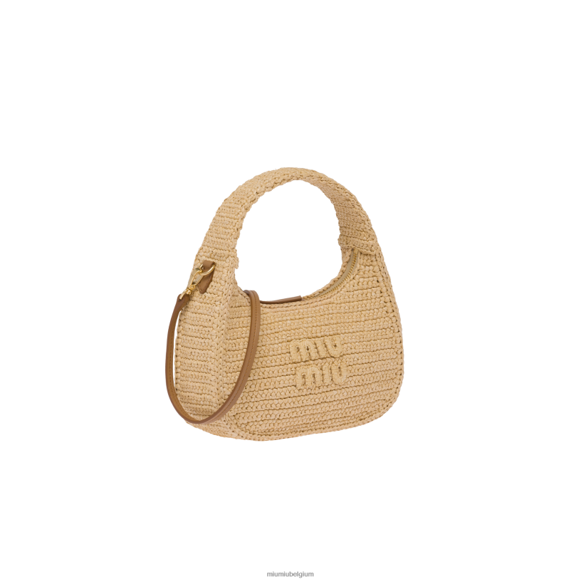 Miu Miu natuurlijkgehaakte hobo tas N8F6L20 verzameling