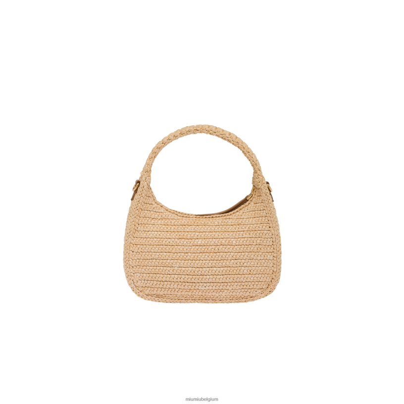 Miu Miu natuurlijkgehaakte hobo tas N8F6L20 verzameling