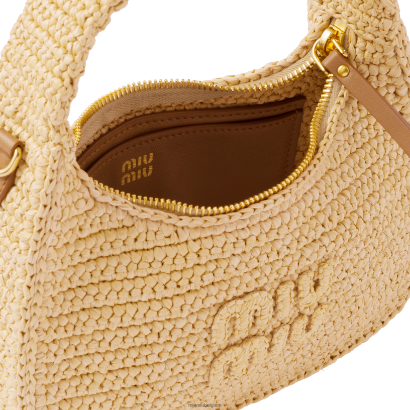 Miu Miu natuurlijkgehaakte hobo tas N8F6L20 verzameling