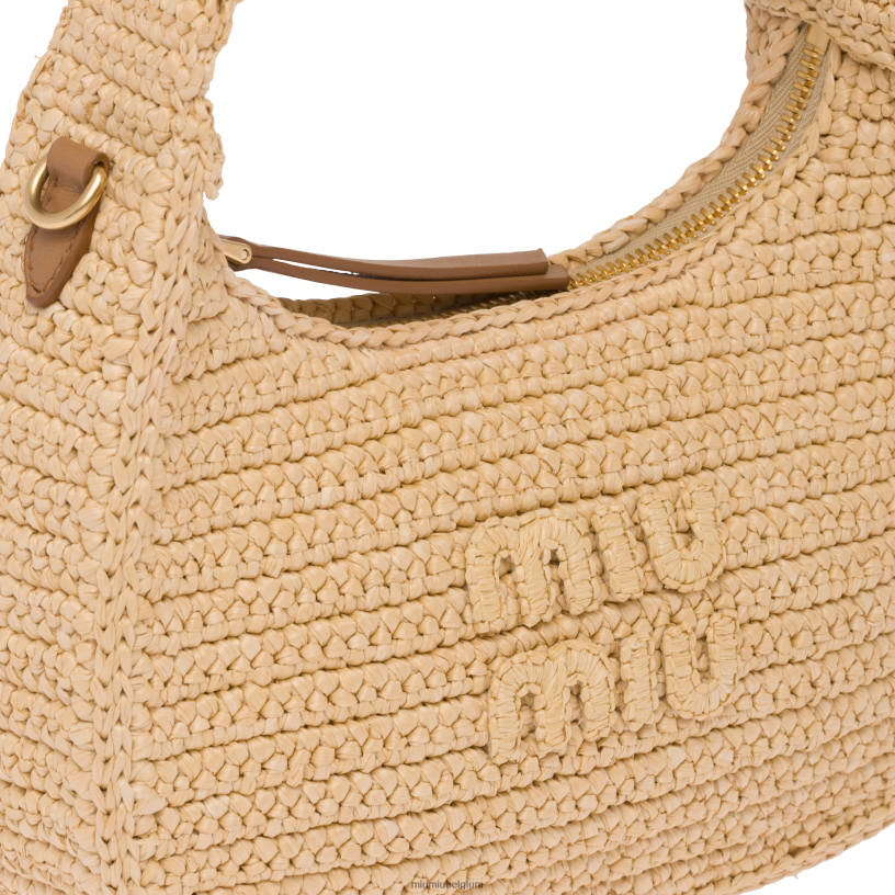 Miu Miu natuurlijkgehaakte hobo tas N8F6L20 verzameling