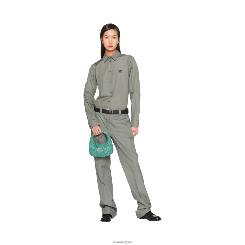 Miu Miu salie groendwaal matelasse mini hobo tas van nappaleer N8F6L14 verzameling