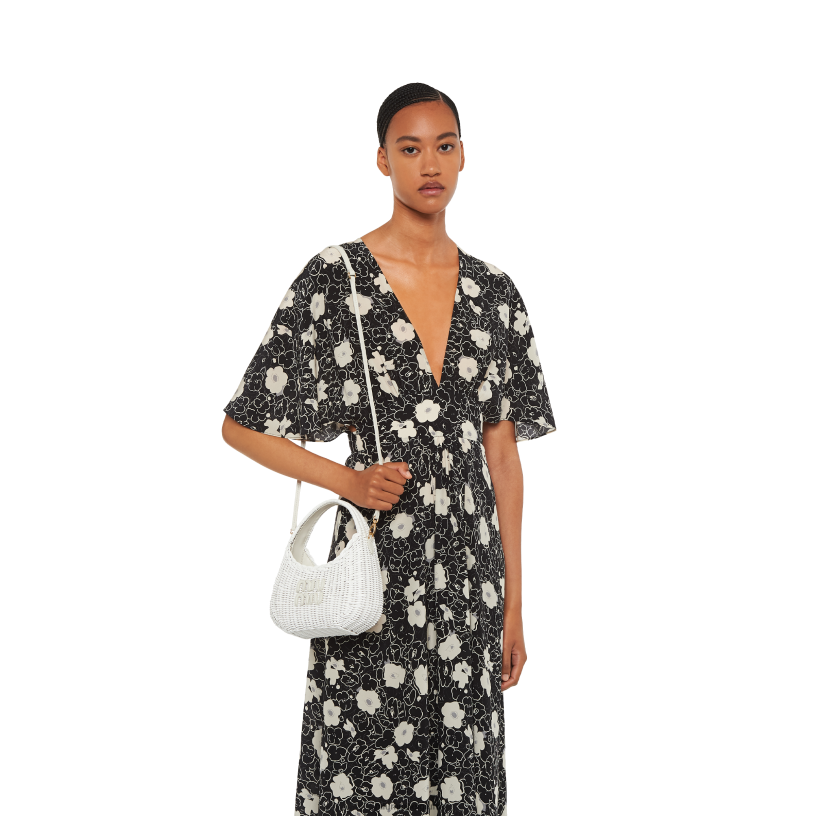 Miu Miu witdwaal rieten handtas N8F6L22 verzameling