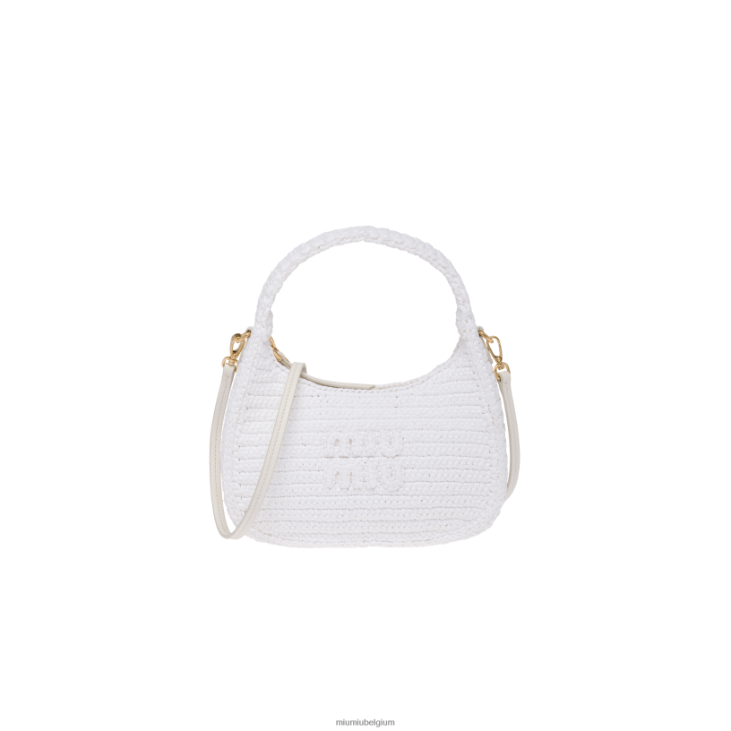 Miu Miu witgehaakte hobo tas N8F6L21 verzameling