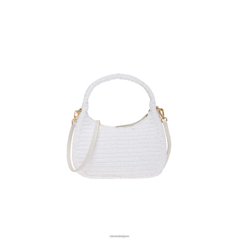 Miu Miu witgehaakte hobo tas N8F6L21 verzameling