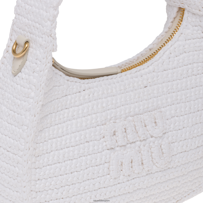 Miu Miu witgehaakte hobo tas N8F6L21 verzameling