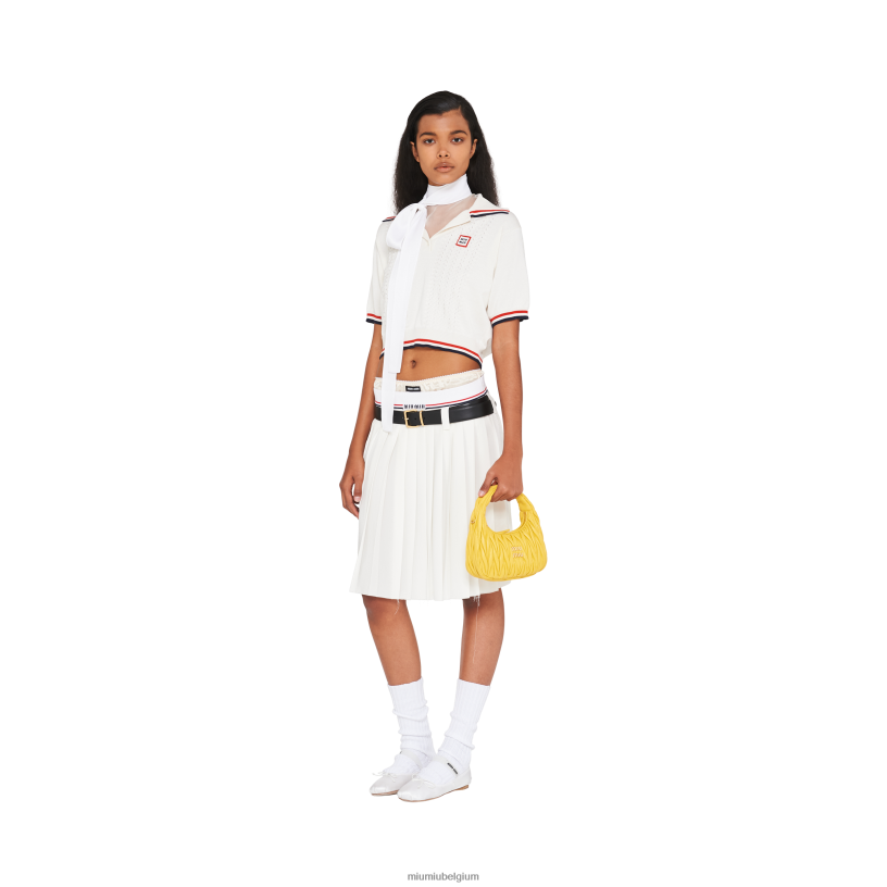 Miu Miu zonnig geeldwaal matelasse mini hobo tas van nappaleer N8F6L2 verzameling