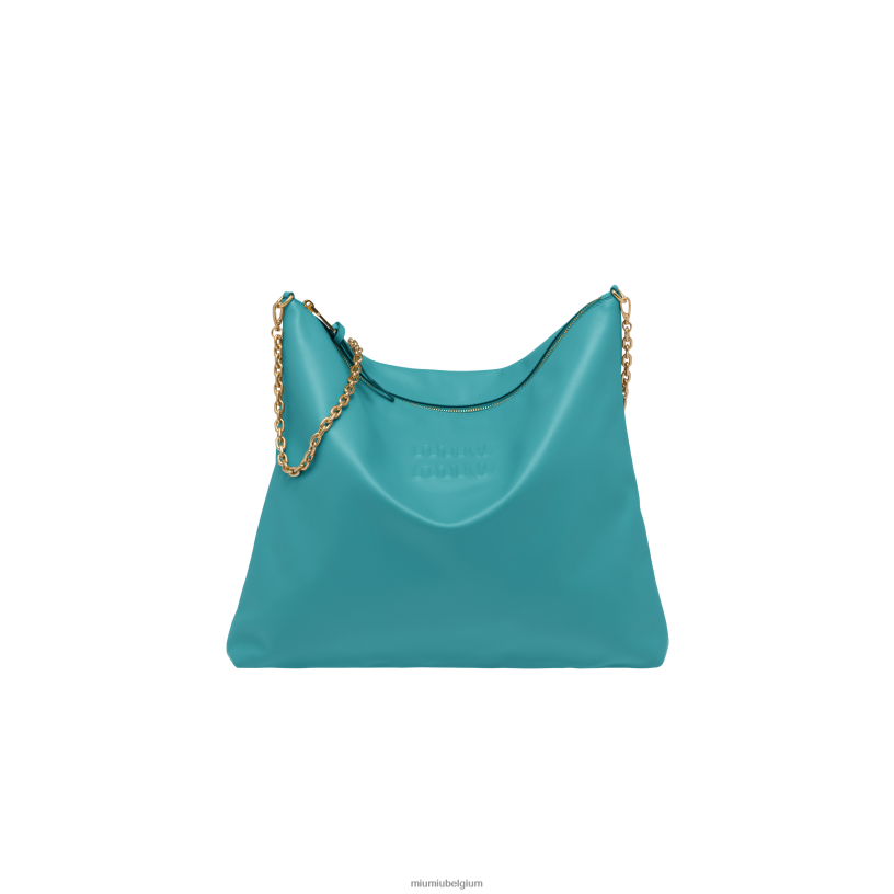 Miu Miu Pauw blauwleren schoudertas N8F6L97 verzameling