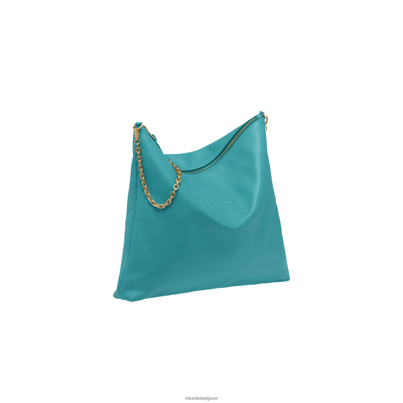 Miu Miu Pauw blauwleren schoudertas N8F6L97 verzameling