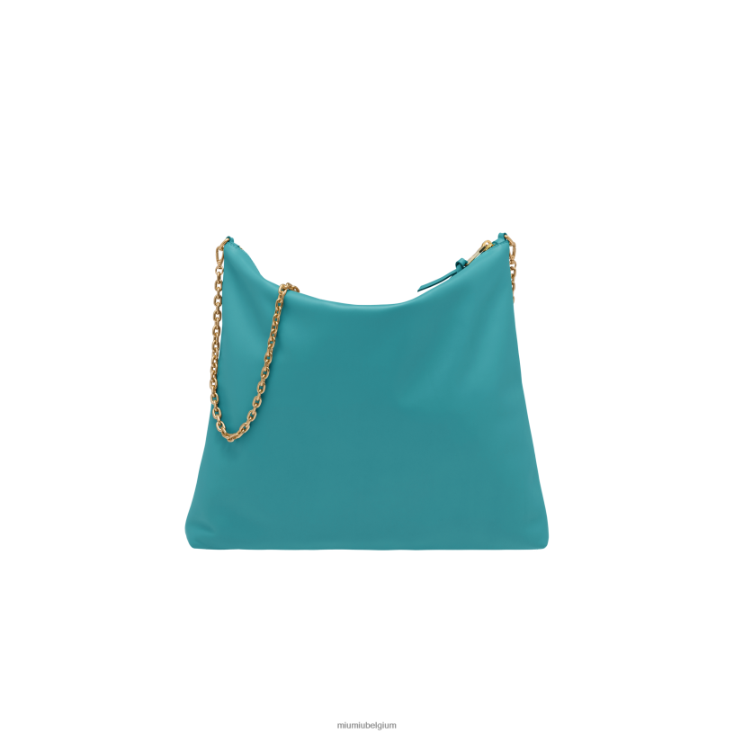 Miu Miu Pauw blauwleren schoudertas N8F6L97 verzameling