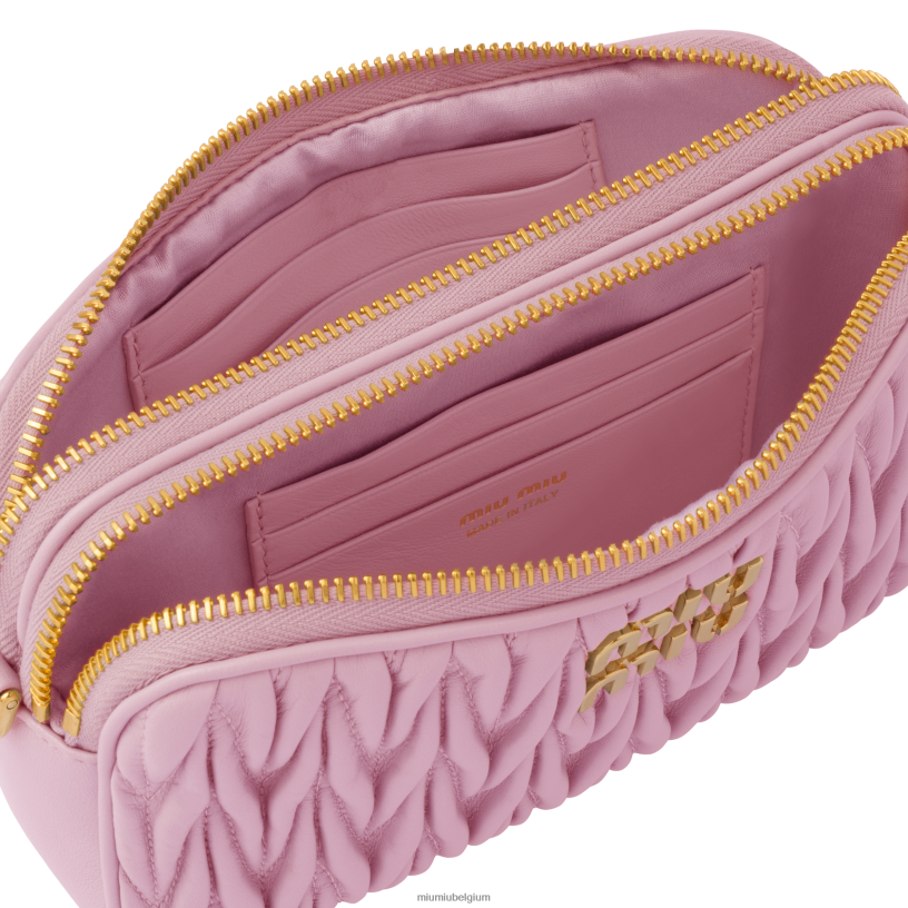 Miu Miu albast rozegematelasseerde mini-tas van nappaleer N8F6L83 verzameling