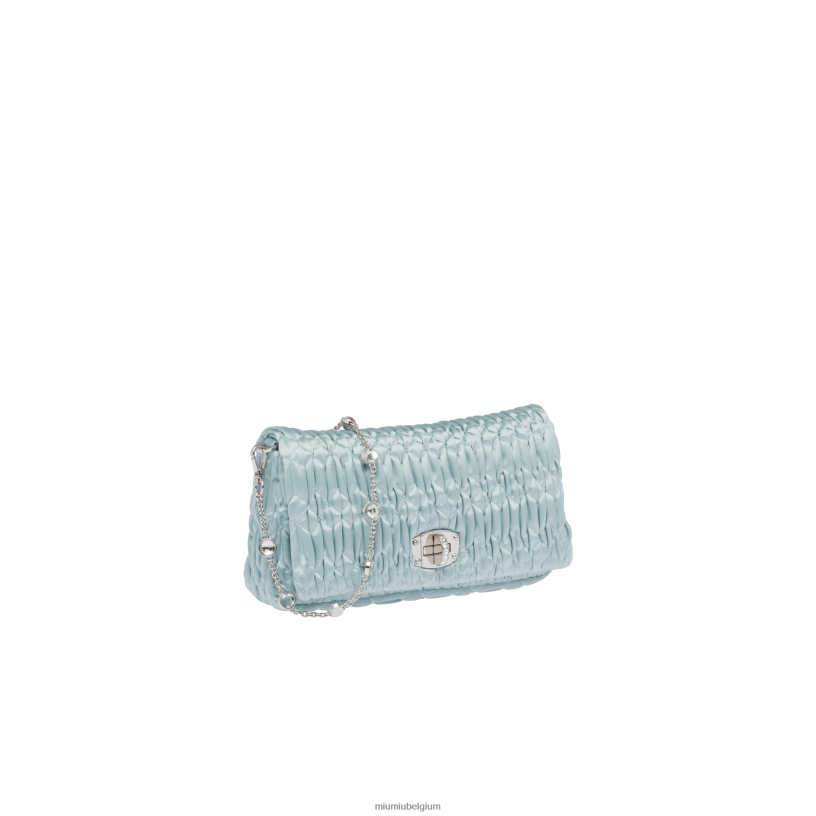 Miu Miu blauw meerkristallen satijnen zak N8F6L109 verzameling