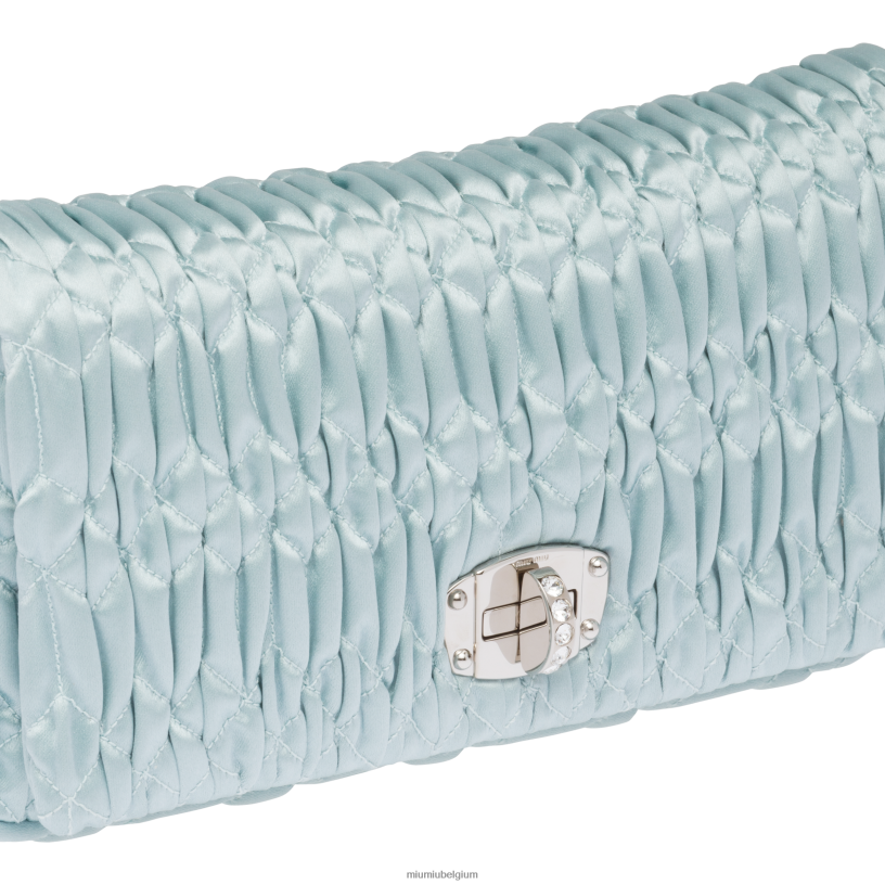 Miu Miu blauw meerkristallen satijnen zak N8F6L109 verzameling