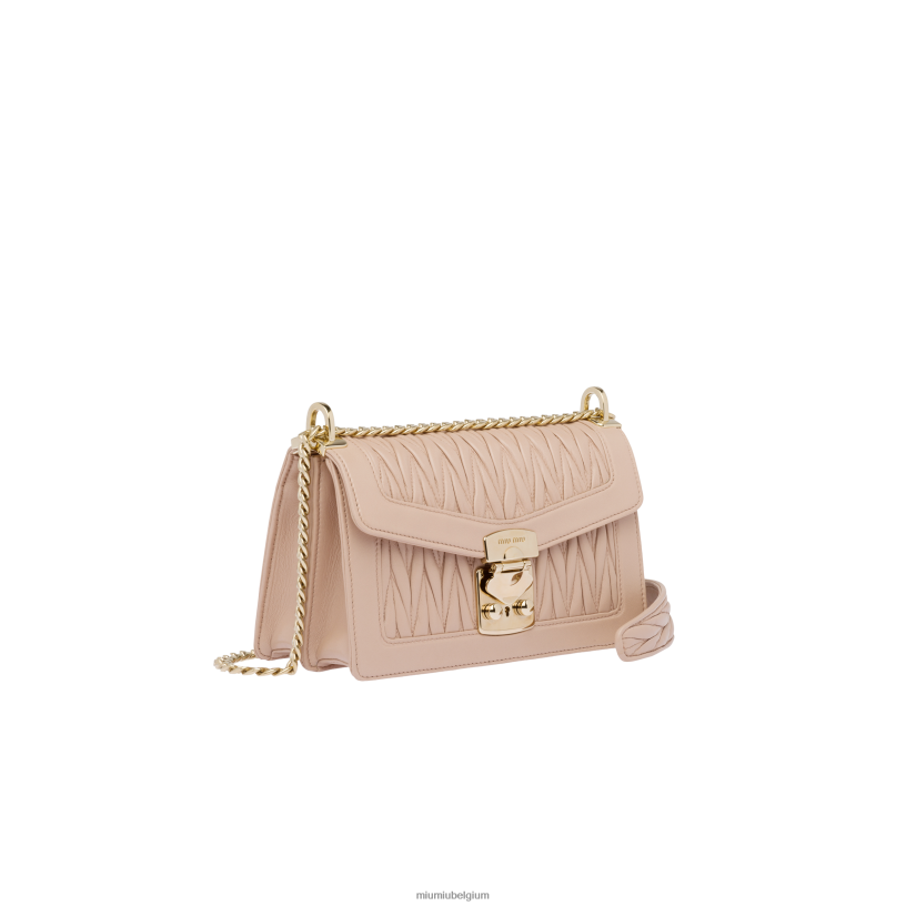 Miu Miu cameovertrouwelijk gematelasseerde nappa lederen tas N8F6L115 verzameling