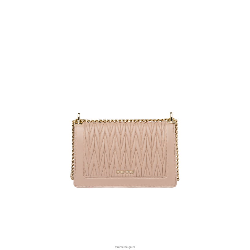 Miu Miu cameovertrouwelijk gematelasseerde nappa lederen tas N8F6L115 verzameling