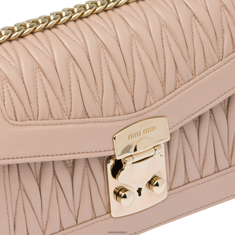 Miu Miu cameovertrouwelijk gematelasseerde nappa lederen tas N8F6L115 verzameling