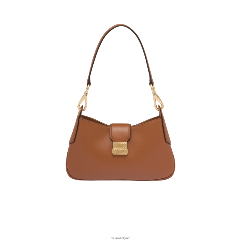 Miu Miu cognaclederen hobo tas N8F6L93 verzameling