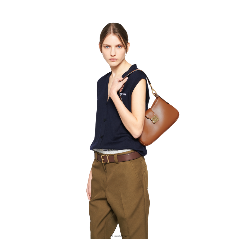 Miu Miu cognaclederen hobo tas N8F6L93 verzameling