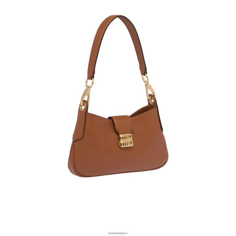Miu Miu cognaclederen hobo tas N8F6L93 verzameling