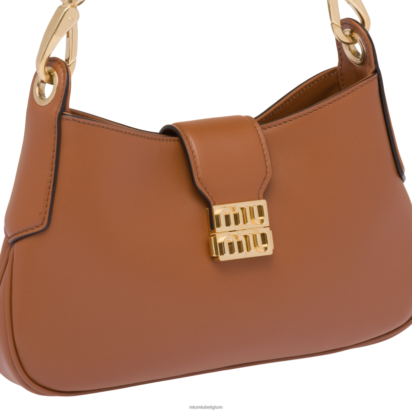 Miu Miu cognaclederen hobo tas N8F6L93 verzameling