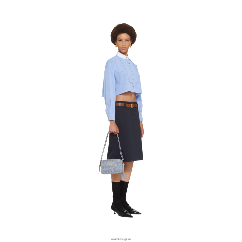 Miu Miu korenbloemgematelasseerde schoudertas van nappaleer N8F6L79 verzameling