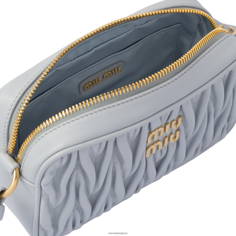 Miu Miu korenbloemgematelasseerde schoudertas van nappaleer N8F6L79 verzameling