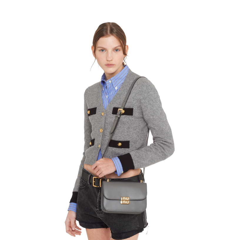 Miu Miu marmer grijsleren schoudertas N8F6L88 verzameling