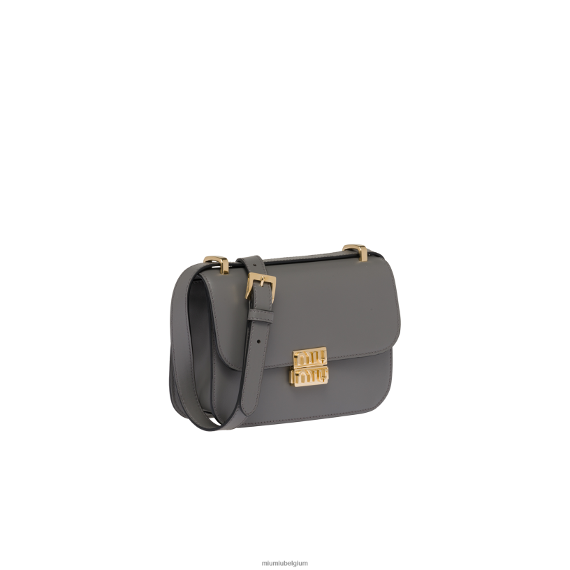 Miu Miu marmer grijsleren schoudertas N8F6L88 verzameling