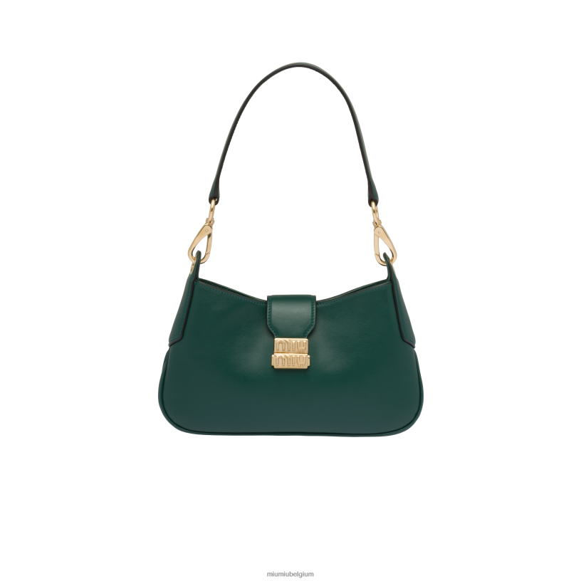 Miu Miu oleander groenlederen hobo tas N8F6L91 verzameling