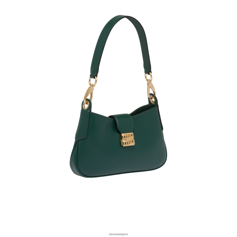 Miu Miu oleander groenlederen hobo tas N8F6L91 verzameling