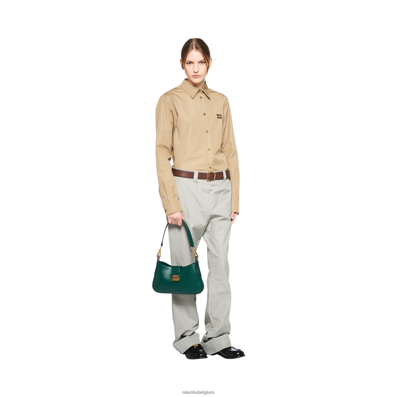 Miu Miu oleander groenlederen hobo tas N8F6L91 verzameling