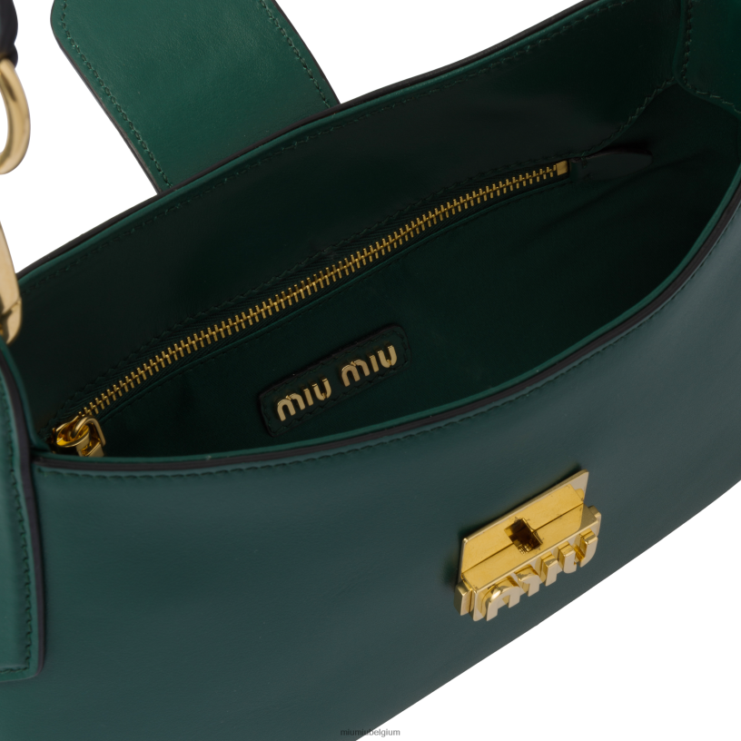 Miu Miu oleander groenlederen hobo tas N8F6L91 verzameling