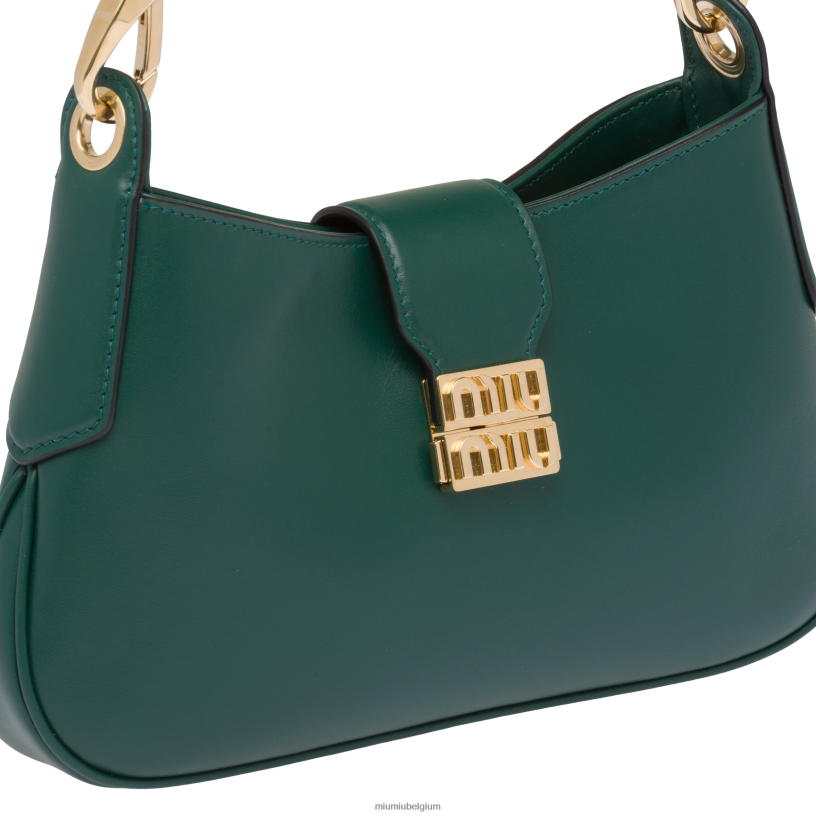 Miu Miu oleander groenlederen hobo tas N8F6L91 verzameling
