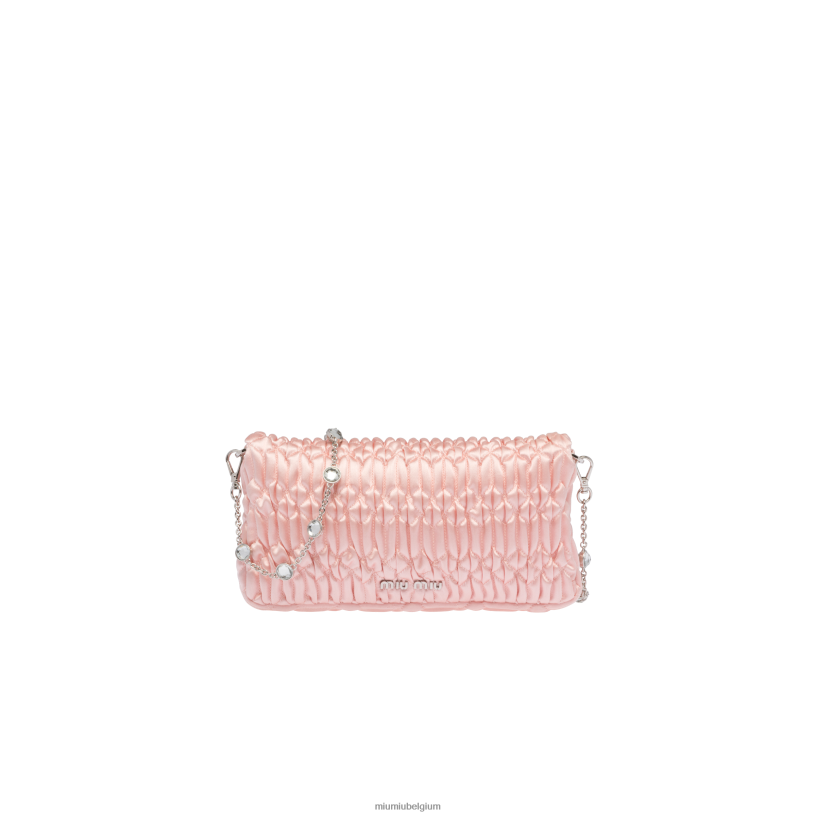 Miu Miu orchidee rozekristallen satijnen zak N8F6L110 verzameling