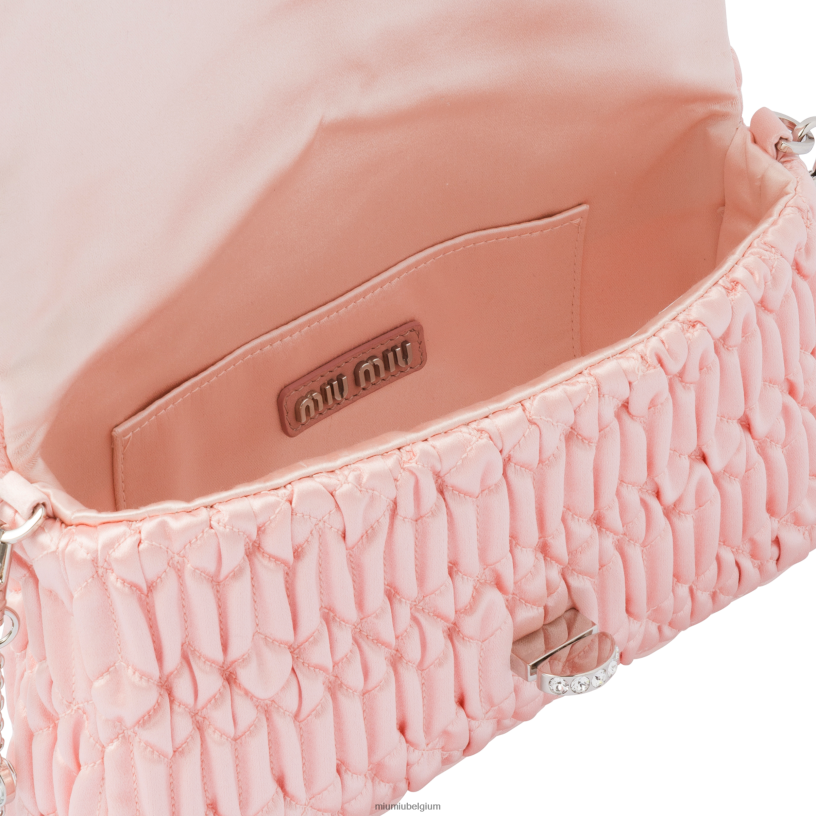 Miu Miu orchidee rozekristallen satijnen zak N8F6L110 verzameling