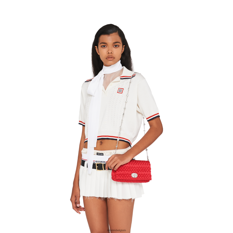 Miu Miu roodkristallen satijnen zak N8F6L111 verzameling