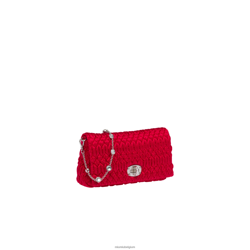 Miu Miu roodkristallen satijnen zak N8F6L111 verzameling