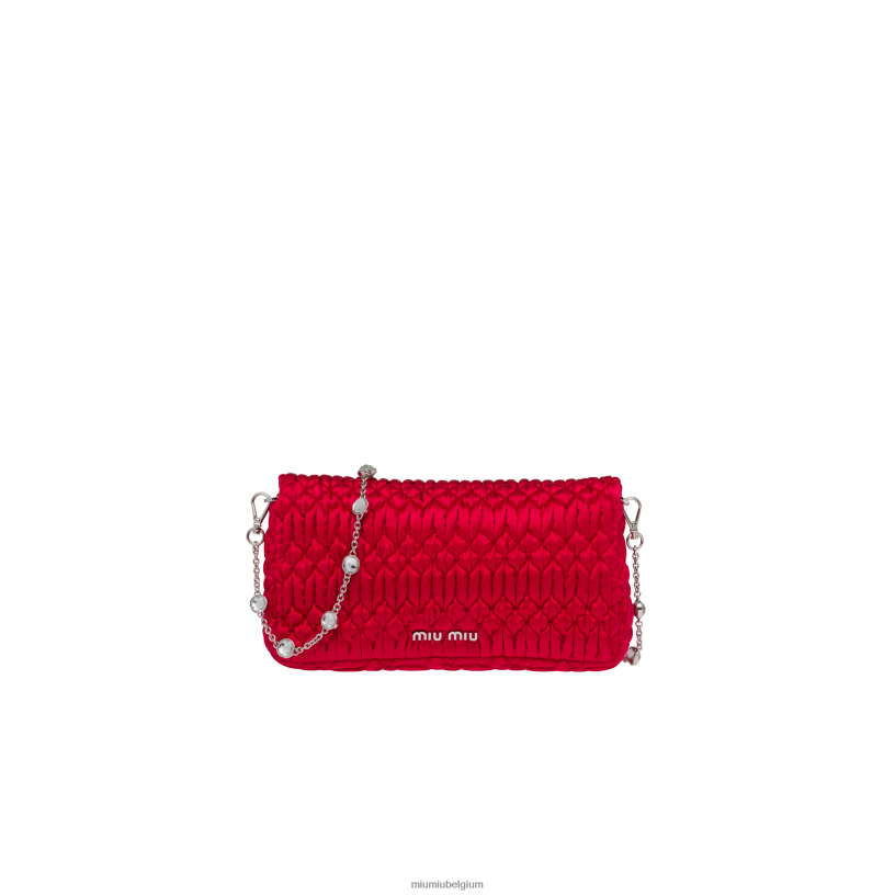 Miu Miu roodkristallen satijnen zak N8F6L111 verzameling