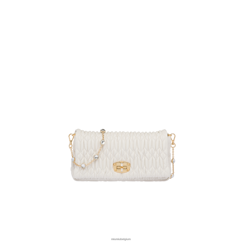 Miu Miu witkristallen cloque nappa lederen tas N8F6L106 verzameling