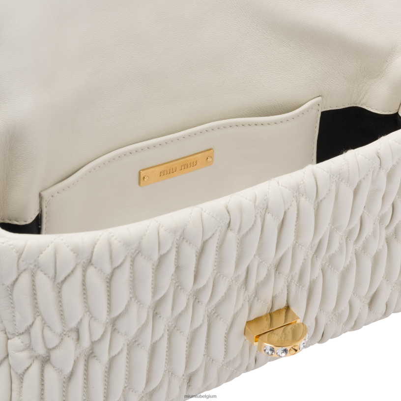 Miu Miu witkristallen cloque nappa lederen tas N8F6L106 verzameling